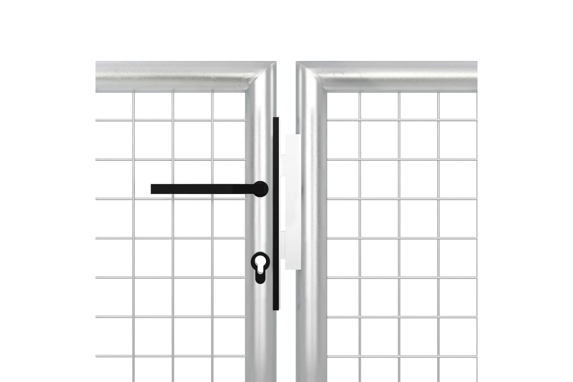 Hageport stål 400x150 cm sølv - Silver - Hus & oppussing - Innsynsbeskyttelse & innhegning - Port