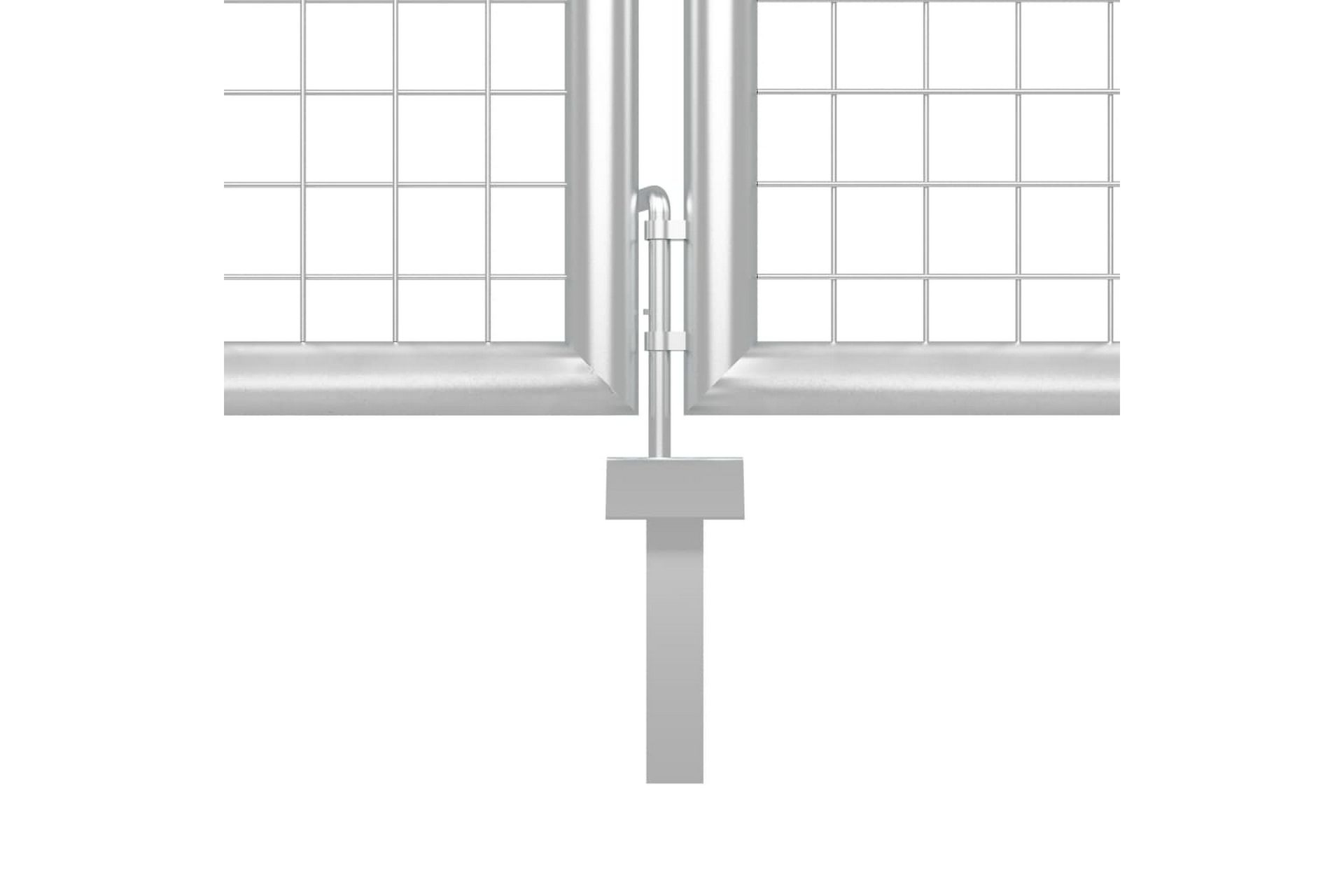 Hageport stål 400x150 cm sølv - Silver - Hus & oppussing - Innsynsbeskyttelse & innhegning - Port