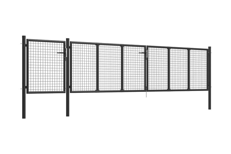 Hageport stål 500x100 cm antrasitt - Grå - Smijernsport & jernport - Grind utendørs
