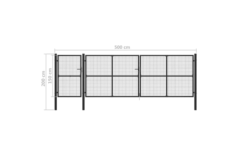 Hageport stål 500x150 cm antrasitt - Hus & oppussing - Innsynsbeskyttelse & innhegning - Port