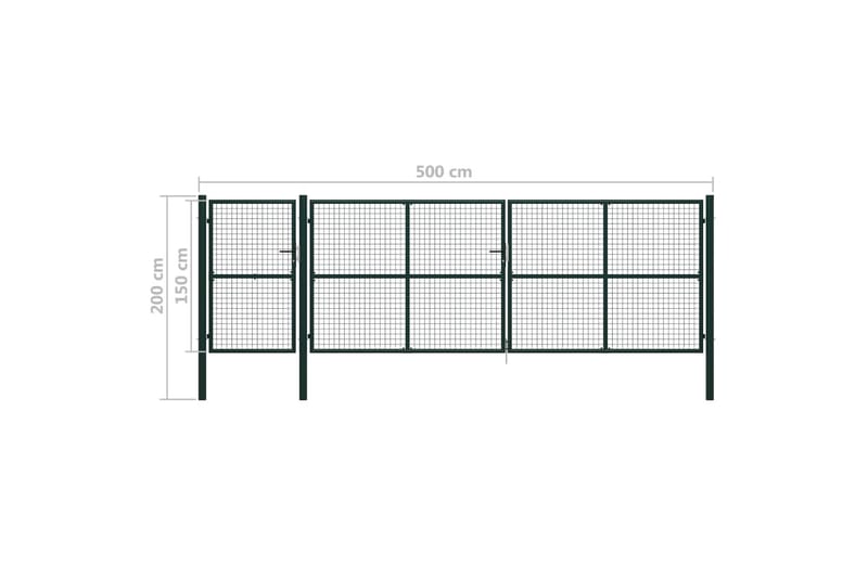 Hageport stål 500x150 cm grønn - Hus & oppussing - Innsynsbeskyttelse & innhegning - Port