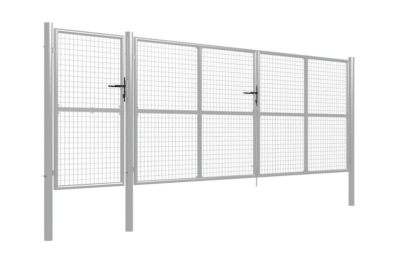 Hageport stål 500x150 cm sølv - Hus & oppussing - Innsynsbeskyttelse & innhegning - Port