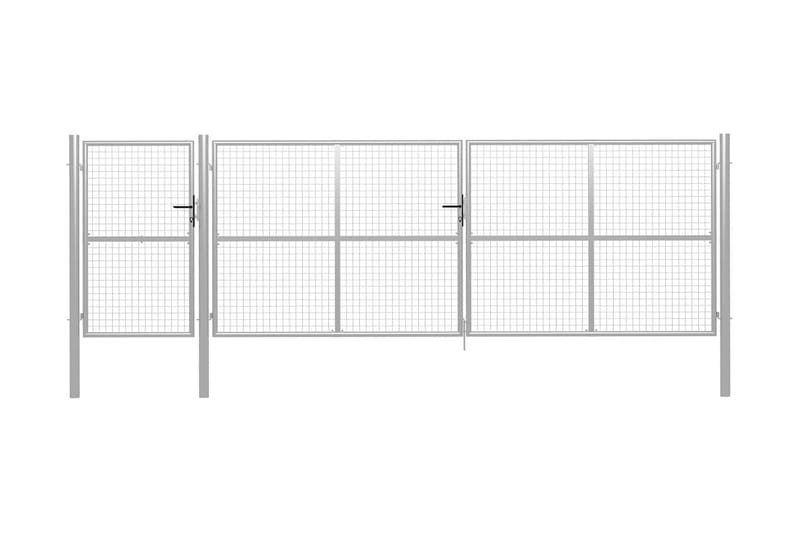 Hageport stål 500x150 cm sølv - Hus & oppussing - Innsynsbeskyttelse & innhegning - Port