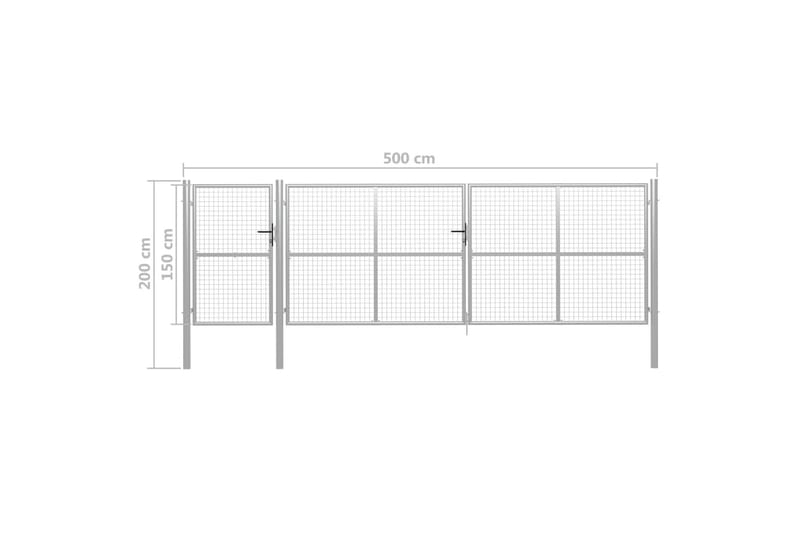 Hageport stål 500x150 cm sølv - Hus & oppussing - Innsynsbeskyttelse & innhegning - Port