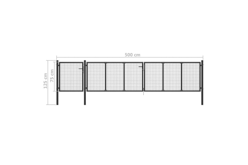 Hageport stål 500x75 cm antrasitt - Grå - Hus & oppussing - Innsynsbeskyttelse & innhegning - Port
