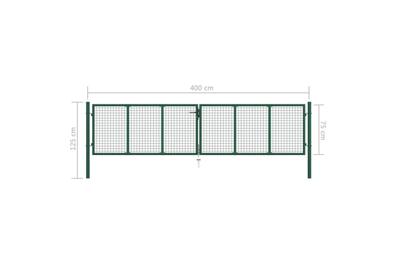 Nettinghageport stål 400x75 cm grønn - Hus & oppussing - Innsynsbeskyttelse & innhegning - Port