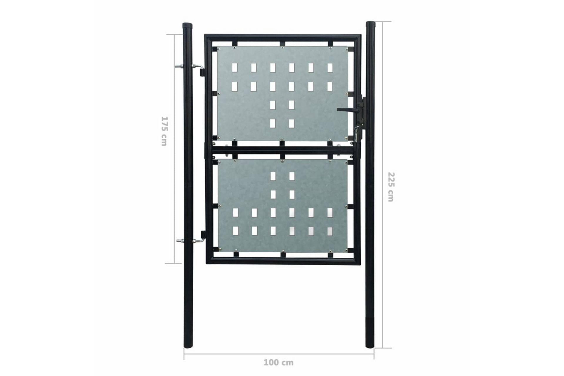 Sort Enkel Dør Gateport 100 x 225 cm - Hus & oppussing - Innsynsbeskyttelse & innhegning - Port