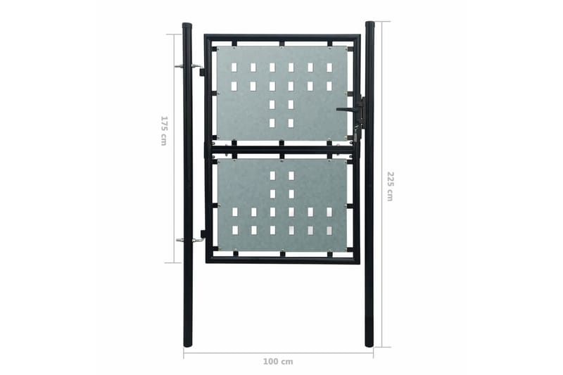 Sort Enkel Dør Gateport 100 x 225 cm - Hus & oppussing - Innsynsbeskyttelse & innhegning - Port