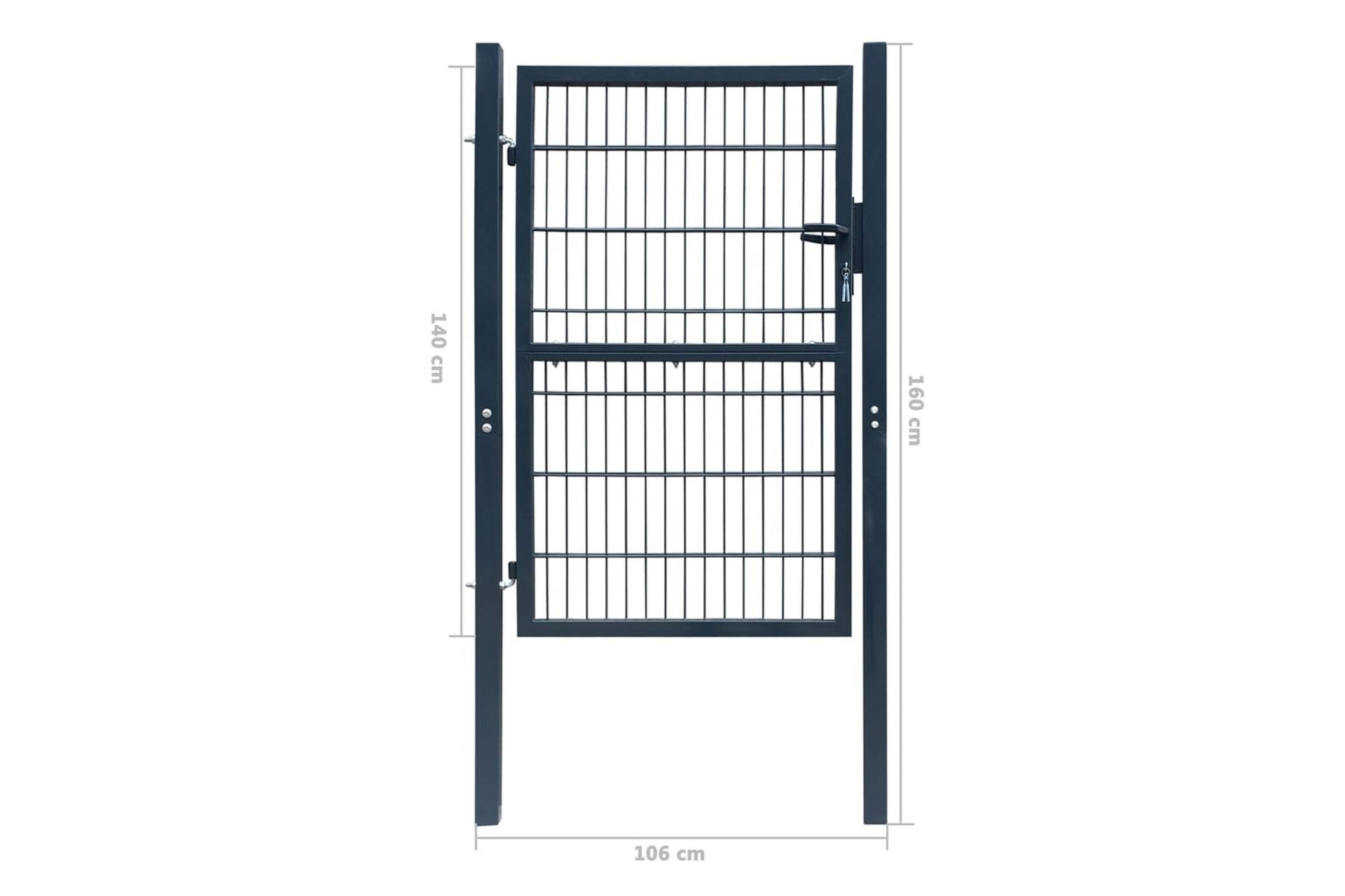 2D hageport (enkel) antrasitt grå 106 x 190 cm - Hus & oppussing - Innsynsbeskyttelse & innhegning - Port