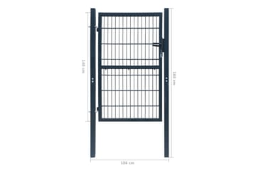2D hageport (enkel) antrasitt grå 106 x 190 cm - Hus & oppussing - Innsynsbeskyttelse & innhegning - Port