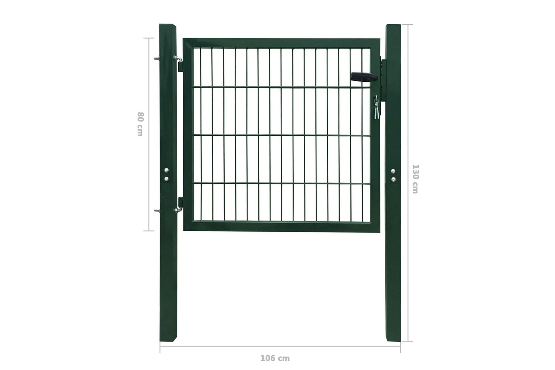 2D hageport (enkel) grønn 106 x 130cm - Hus & oppussing - Innsynsbeskyttelse & innhegning - Port