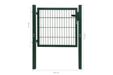 2D hageport (enkel) grønn 106 x 130cm - Hus & oppussing - Innsynsbeskyttelse & innhegning - Port
