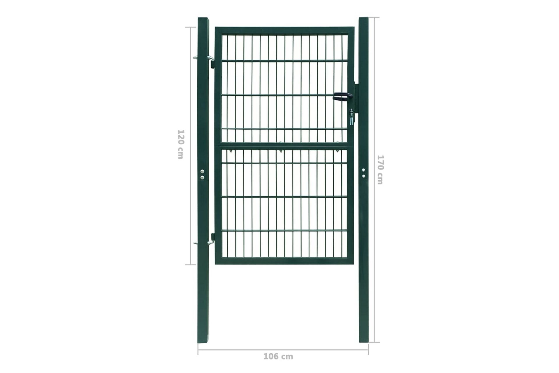 2D hageport (enkel) grønn 106 x 170 cm - Hus & oppussing - Innsynsbeskyttelse & innhegning - Port