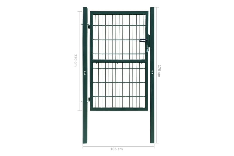 2D hageport (enkel) grønn 106 x 170 cm - Hus & oppussing - Innsynsbeskyttelse & innhegning - Port