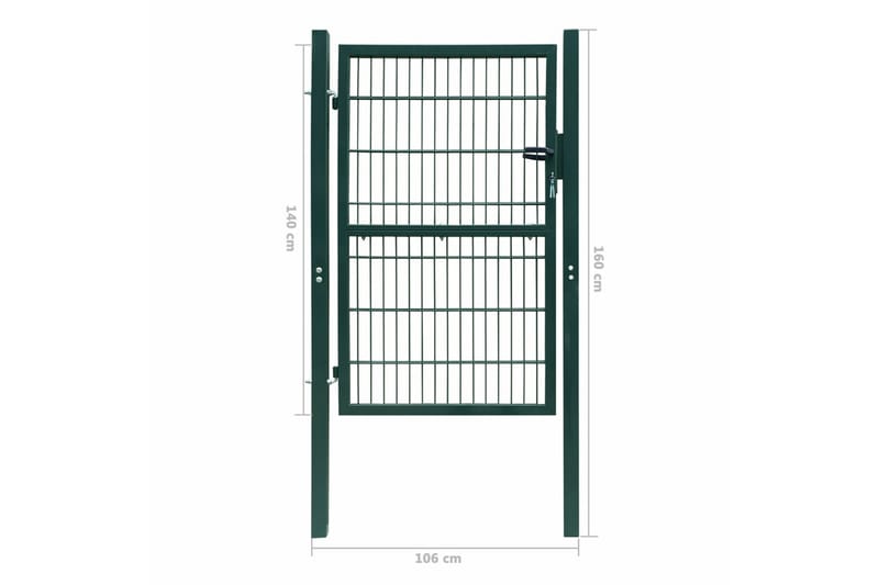2D hageport (enkel) grønn 106 x 190 cm - Hus & oppussing - Innsynsbeskyttelse & innhegning - Port