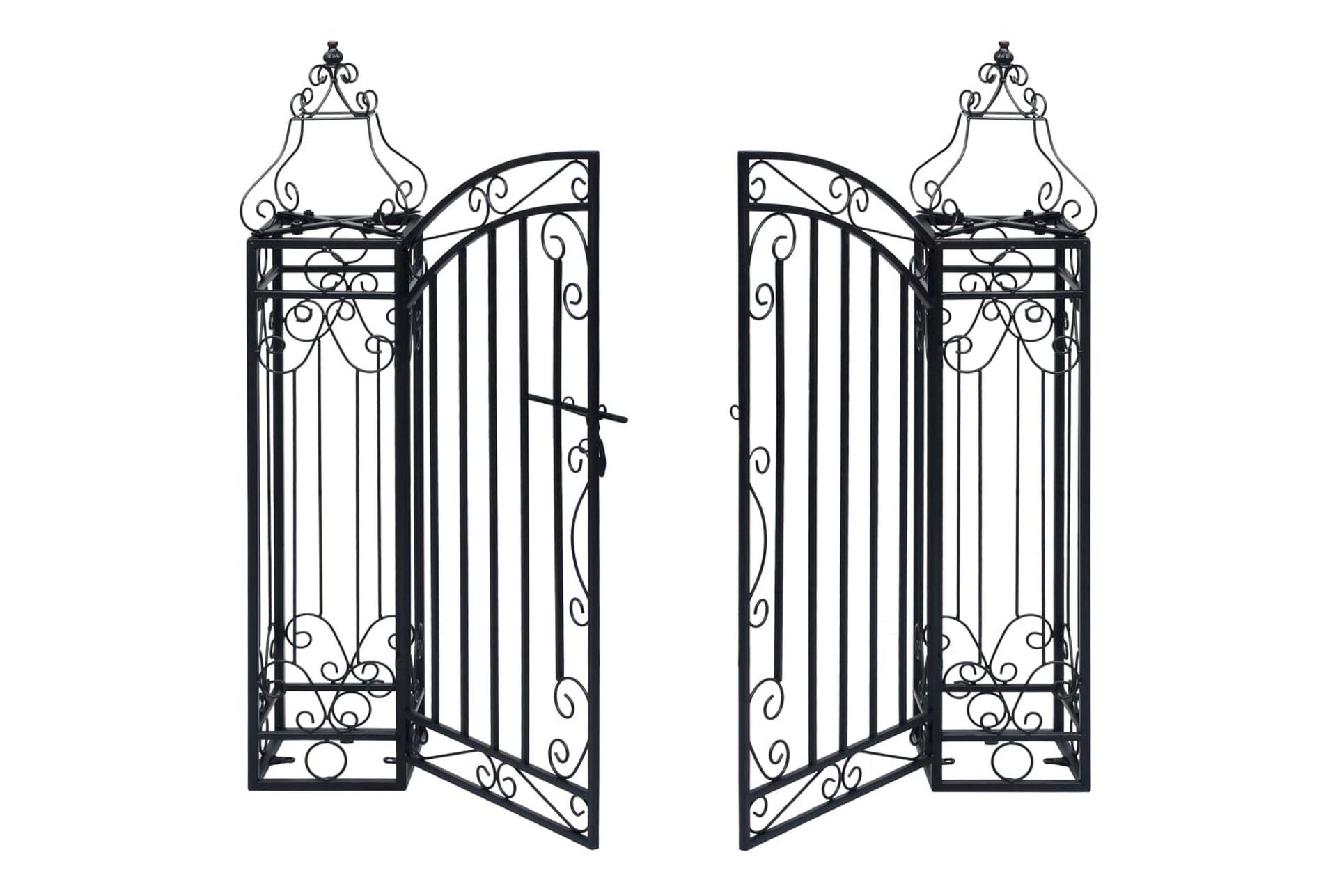 Dekorativ hageport smijern 122x20,5x100 cm - Svart - Hus & oppussing - Innsynsbeskyttelse & innhegning - Port