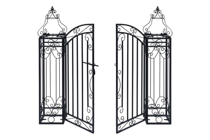 Dekorativ hageport smijern 122x20,5x100 cm - Svart - Hus & oppussing - Innsynsbeskyttelse & innhegning - Port