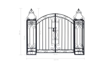 Dekorativ hageport smijern 122x20,5x100 cm - Svart - Hus & oppussing - Innsynsbeskyttelse & innhegning - Port