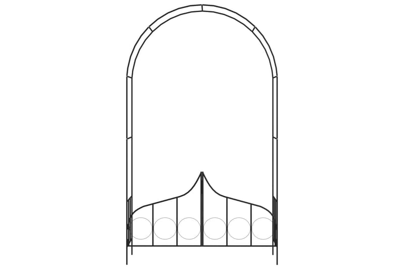 Hagebue med port svart 138x40x238 cm jern - Hus & oppussing - Innsynsbeskyttelse & innhegning - Port
