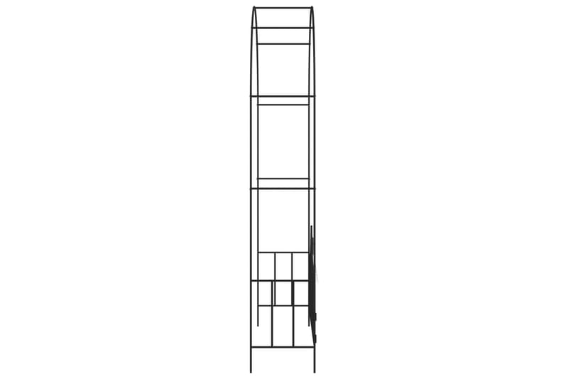 Hagebue med port svart 138x40x238 cm jern - Hus & oppussing - Innsynsbeskyttelse & innhegning - Port