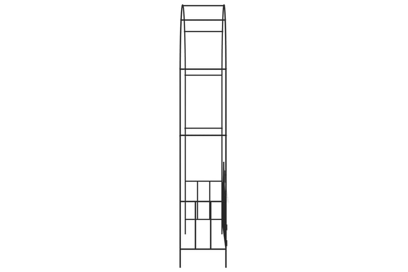 Hagebue med port svart 138x40x238 cm jern - Tregrind - Grind utendørs