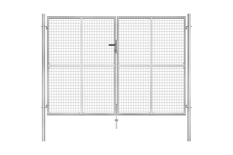 Hageport galvanisert stål 306x225 cm sølv - Hus & oppussing - Innsynsbeskyttelse & innhegning - Port