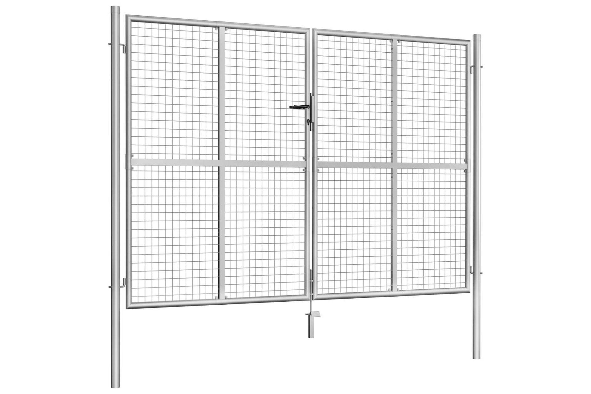 Hageport galvanisert stål 306x225 cm sølv - Hus & oppussing - Innsynsbeskyttelse & innhegning - Port