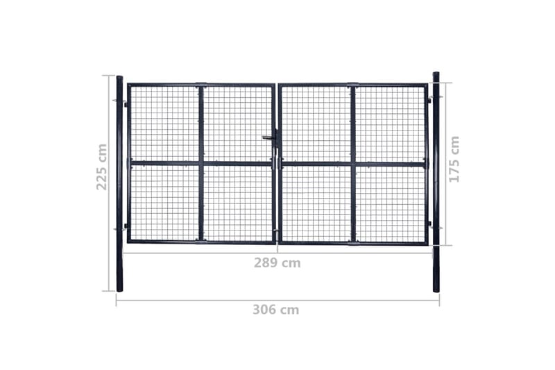 Hageport netting galvanisert stål 289x175 cm grå - Hus & oppussing - Innsynsbeskyttelse & innhegning - Port