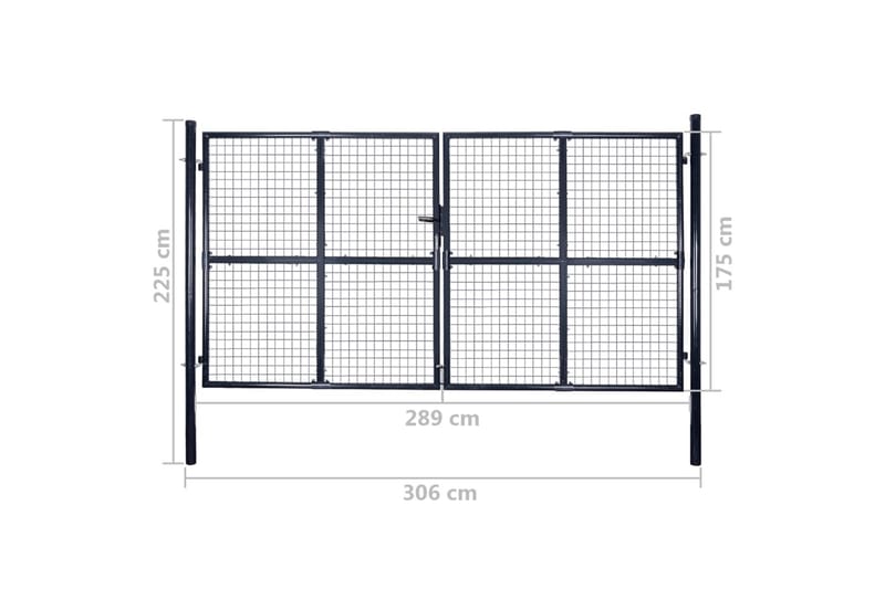 Hageport netting galvanisert stål 289x175 cm grå - Tregrind - Grind utendørs