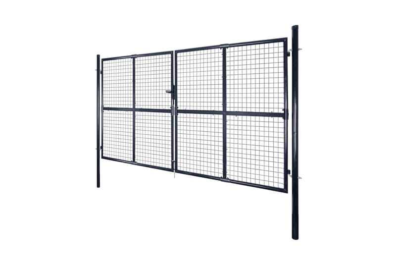 Hageport netting galvanisert stål 289x175 cm grå - Hus & oppussing - Innsynsbeskyttelse & innhegning - Port