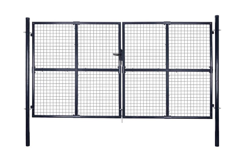 Hageport netting galvanisert stål 289x175 cm grå - Hus & oppussing - Innsynsbeskyttelse & innhegning - Port