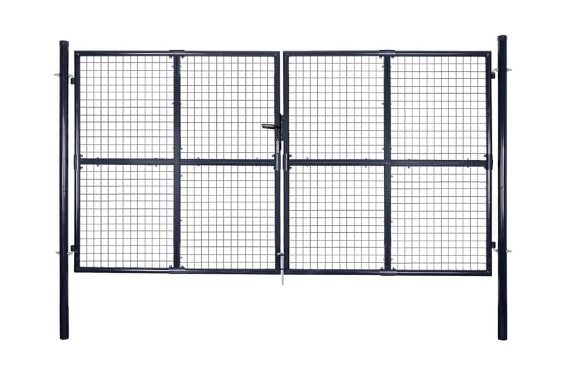 Hageport netting galvanisert stål 289x175 cm grå - Tregrind - Grind utendørs