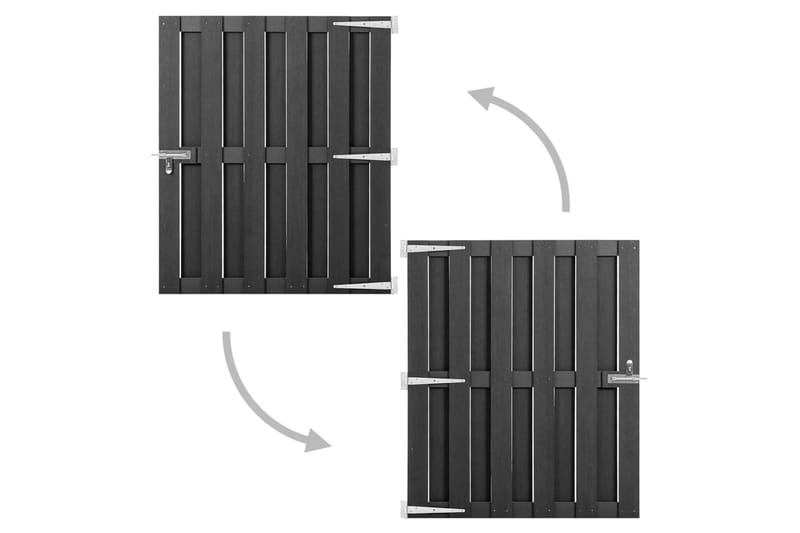 Hageport WPC 100x112 cm grå - Grå - Tregrind - Grind utendørs