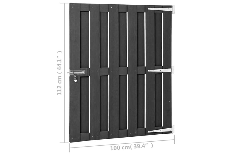 Hageport WPC 100x112 cm grå - Grå - Hus & oppussing - Innsynsbeskyttelse & innhegning - Port