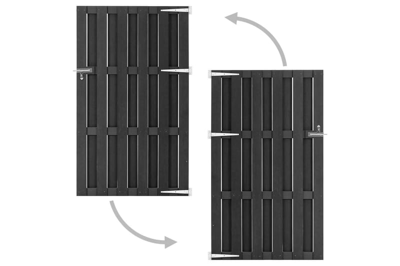 Hageport WPC 100x180 cm grå - Grå - Tregrind - Grind utendørs