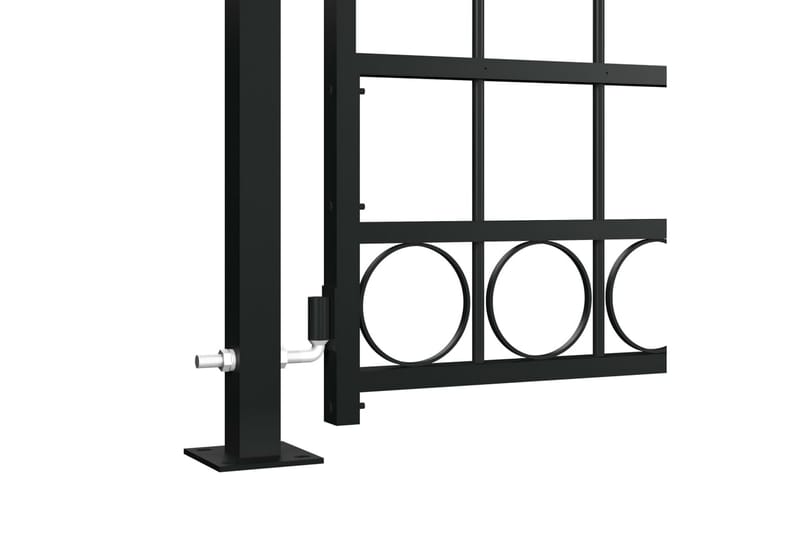 Inngangsport med buet topp og 2 stolper 100x200 cm svart - Hus & oppussing - Innsynsbeskyttelse & innhegning - Port