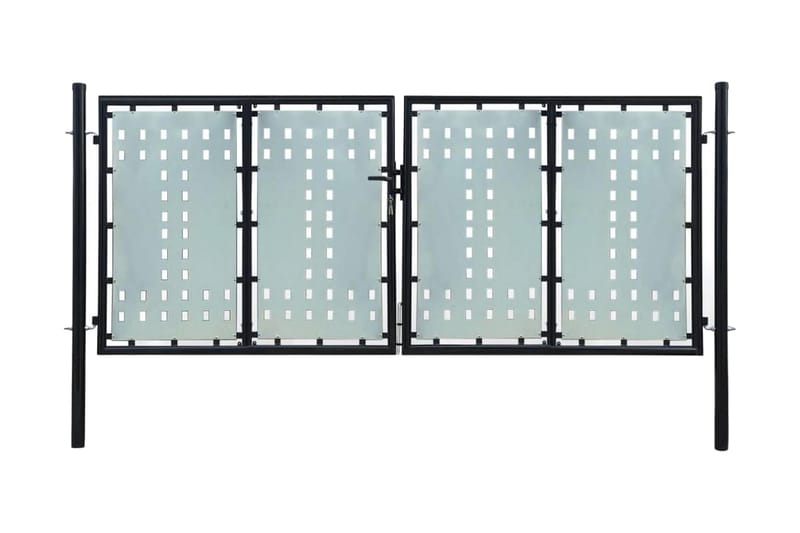 Sort Dobbel Dør Gateport 300 x 175 cm - Hus & oppussing - Innsynsbeskyttelse & innhegning - Port