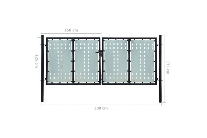 Sort Dobbel Dør Gateport 300 x 175 cm - Hus & oppussing - Innsynsbeskyttelse & innhegning - Port