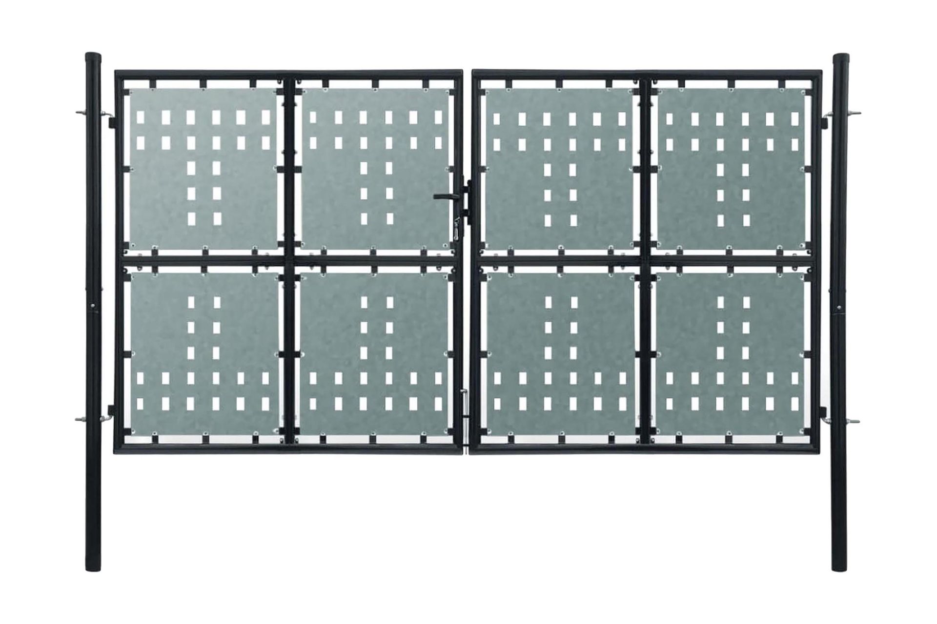 Sort Dobbel Dør Gateport 300 x 225 cm - Hus & oppussing - Innsynsbeskyttelse & innhegning - Port