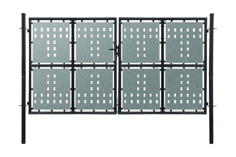 Sort Dobbel Dør Gateport 300 x 225 cm - Hus & oppussing - Innsynsbeskyttelse & innhegning - Port