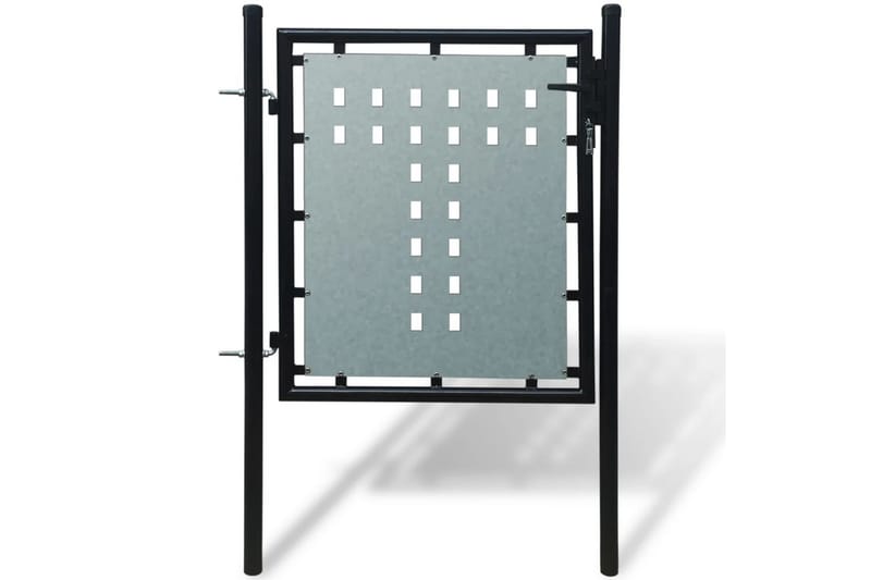 Sort Enkel Dør Gateport 100 x 125 cm - Tregrind - Grind utendørs