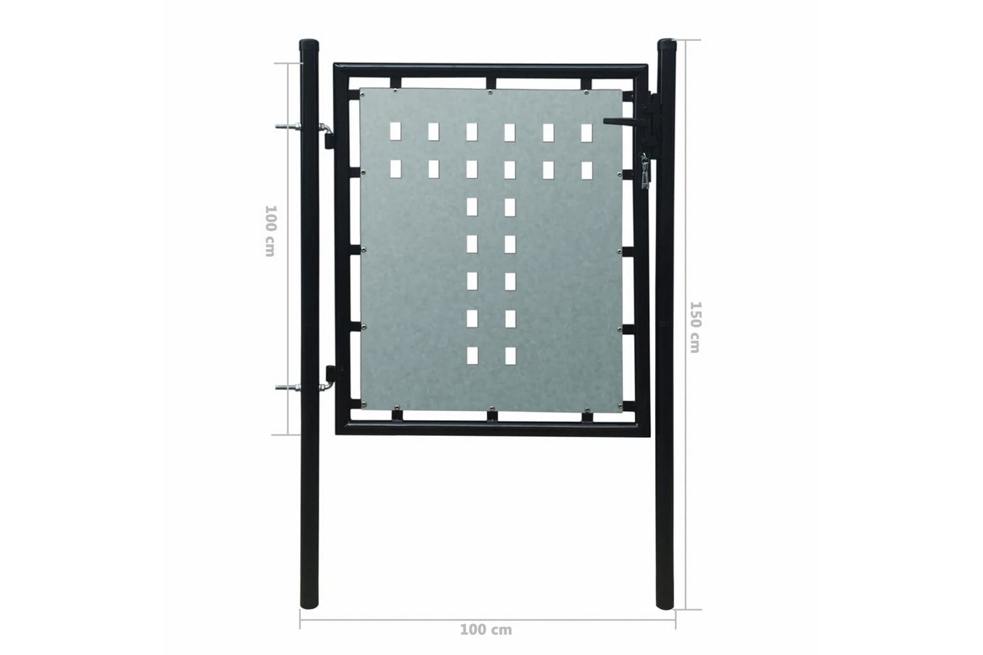 Sort Enkel Dør Gateport 100 x 150 cm - Hus & oppussing - Innsynsbeskyttelse & innhegning - Port