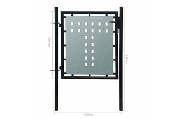 Sort Enkel Dør Gateport 100 x 150 cm - Hus & oppussing - Innsynsbeskyttelse & innhegning - Port