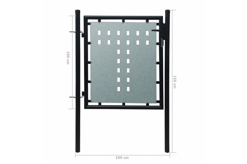 Sort Enkel Dør Gateport 100 x 150 cm - Hus & oppussing - Innsynsbeskyttelse & innhegning - Port