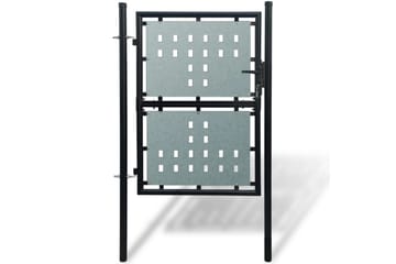 Sort Enkel Dør Gateport 100 x 200 cm - Hus & oppussing - Innsynsbeskyttelse & innhegning - Port
