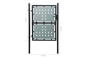 Sort Enkel Dør Gateport 100 x 200 cm - Hus & oppussing - Innsynsbeskyttelse & innhegning - Port