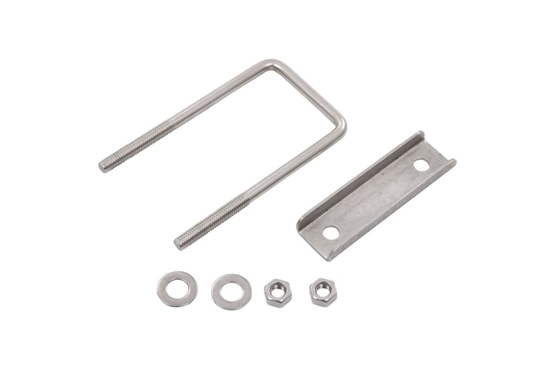 U-feste til gjerdestolpe 60x40 mm 25 sett - Silver - Hus & oppussing - Innsynsbeskyttelse & innhegning - Gjerde