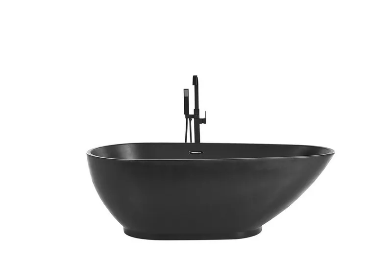 Frittstående badekar 170 x 80 cm matt svart GUIANA, Svart