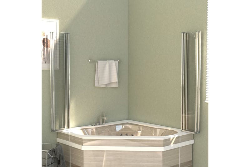 Badekarvegg 120x140 cm herdet glass gjennomsiktig - Hus & oppussing - Kjøkken & bad - Baderom - Dusjer