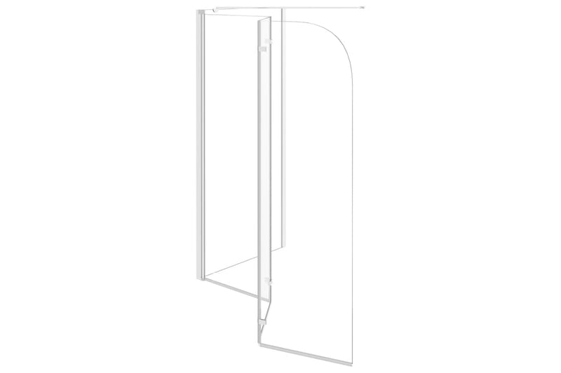 Badekarvegg 130x130 cm herdet glass gjennomsiktig - Badekarvegg